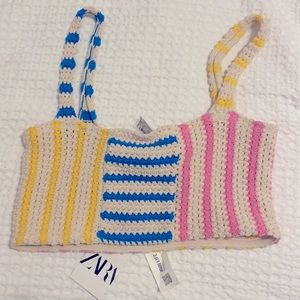 Zara cropped knit top